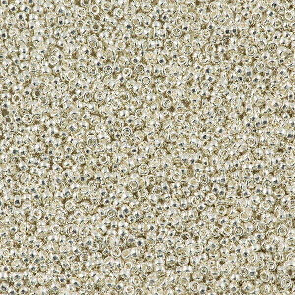 Miyuki Seed Beads 15/0 Bright Sterling Plated (MR15-0961), 5 g