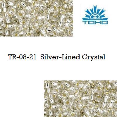 TOHO 8/0 Silver-Lined Crystal (21), 10 g