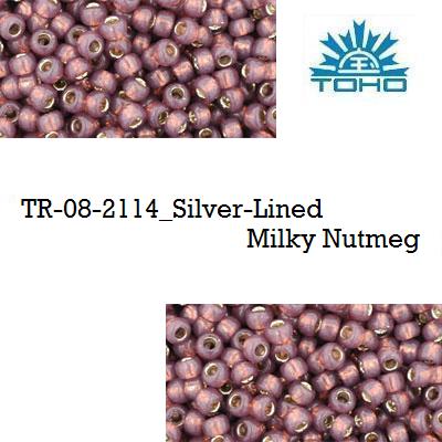 TOHO 8/0 Silver-Lined Milky Nutmeg (2114), 10 g