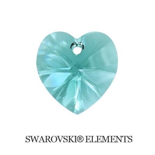 Heart - Light Turquoise - 14,4x14 mm, 1 ks