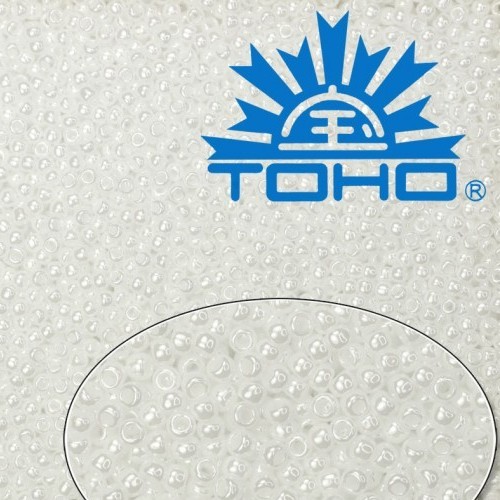 TOHO 8/0 Opaque-Lustered White (121), 10 g
