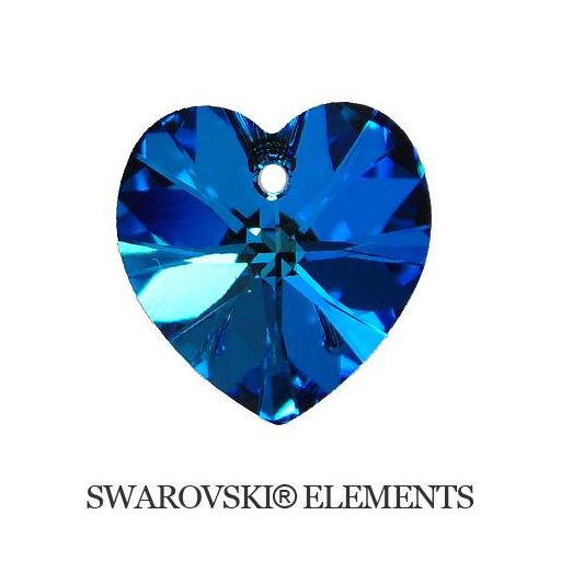 Heart - Crystal Bermuda Blue - 18x17,5 mm, 1 ks
