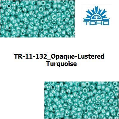 TOHO 11/0 Opaque-Lustered Turquoise (132), 10 g