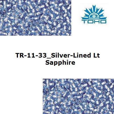 TOHO 11/0 Silver-Lined Lt Sapphire (33), 10 g