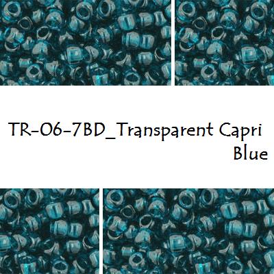 TOHO 6/0 Transparent Capri Blue (7BD), 10 g