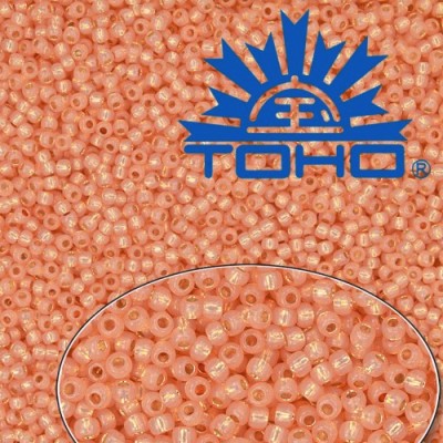 TOHO 6/0 Silver-Lined Milky Peach (2111), 10 g