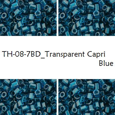 TOHO Hex 8/0 Transparent Capri Blue (7BD), 10 g