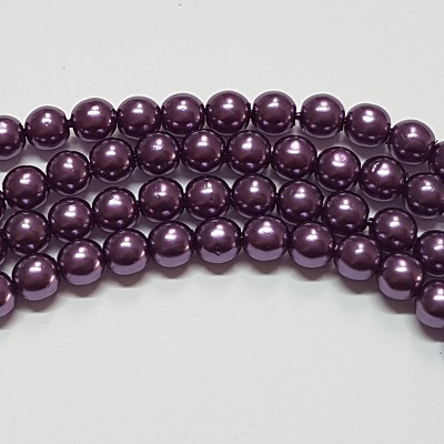 Voskované perly - fialová, 4 mm, 30 ks