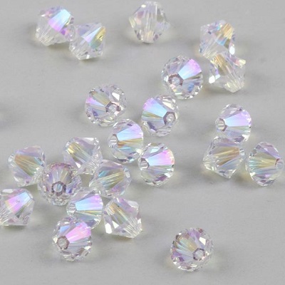 Xilion Bicone - Crystal Shimmer 2x - 3 mm, 20 ks
