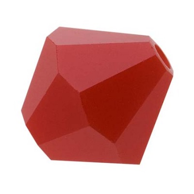 Xilion Bicone - Dark Red Coral - 4 mm, 20 ks