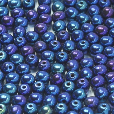 Guľôčky - Jet Blue Iris, 4 mm, 50 ks