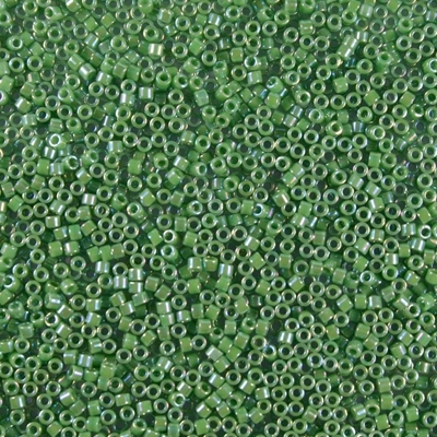 Miyuki Delica 11/0 Opaque Green AB (DB0163), 5 g