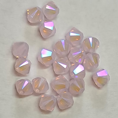 Xilion Bicone - Rose Water Opal Shimmer 2x - 4 mm, 20 ks