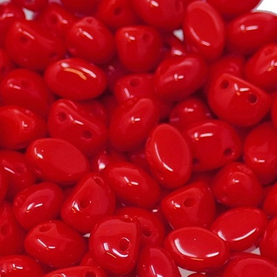 Candy Oval 6x4 mm - Opaque Red (93180), 20 ks