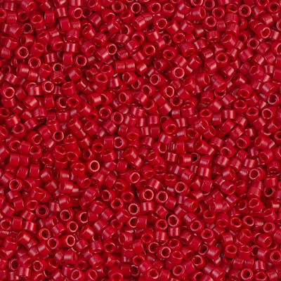 Miyuki Delica 11/0 Dyed Semi Mat Opaque Bright Red (DB0791), 5 g