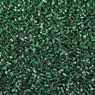 Miyuki Delica 11/0 Silver Lined Emerald Dyed (DB0605), 5 g