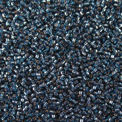 Miyuki Delica 11/0 Silver Lined Blue Zircon Dyed (DB0608), 5 g