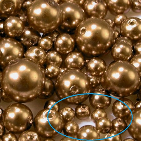 Voskované perly - svetlá hnedá, 6 mm, 20 ks