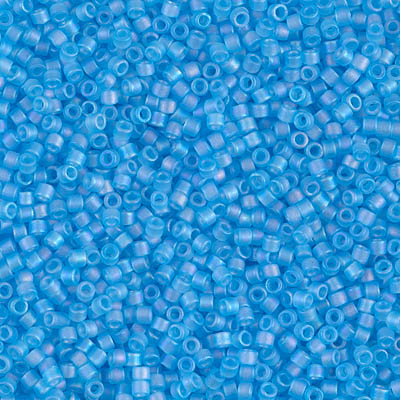 Miyuki Delica 11/0 Matted Transparent Ocean Blue AB (DB1284), 5 g