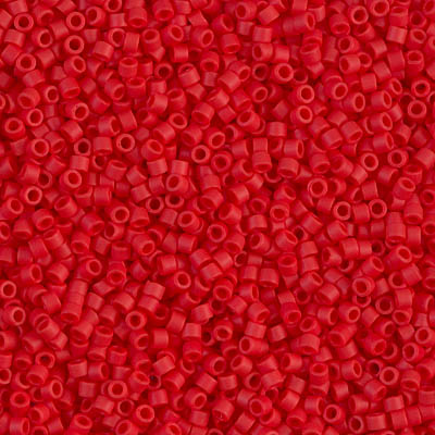 Miyuki Delica 11/0 Opaque Red Matted (DB0753), 5 g