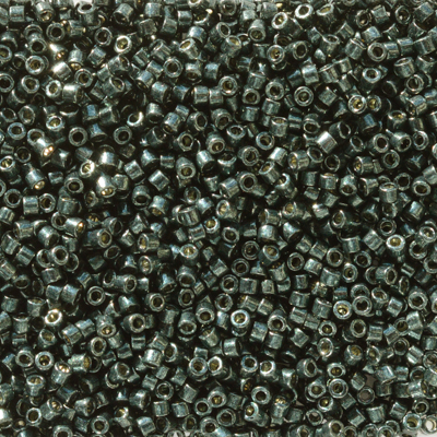 Miyuki Delica 11/0 Duracoat Galvanized Black Moss (DB2507), 5 g