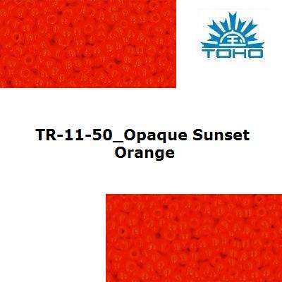 TOHO 11/0 Opaque Sunset Orange (50), 10 g