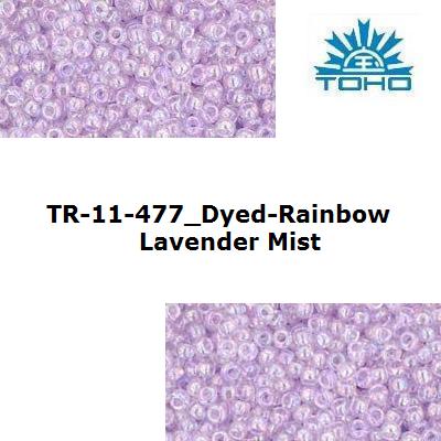 TOHO 11/0 Dyed-Rainbow Lavender Mist (477), 10 g