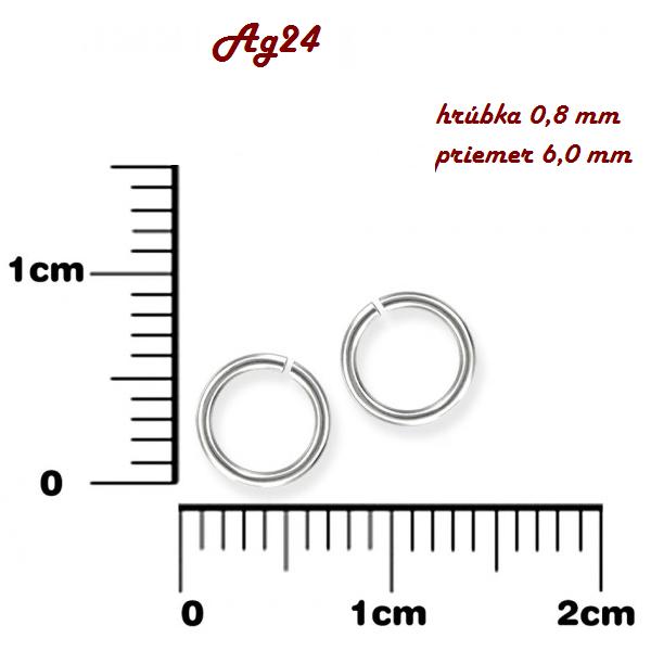 Spojovací krúžok 0,8x6,0 mm - Ag925 - 1 kus