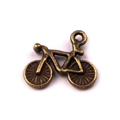 Kovový prívesok bicykel 15 x 13 mm - farba bronzová, 1 ks