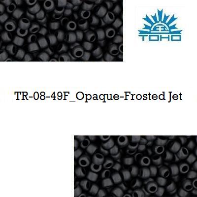 TOHO 8/0 Opaque-Frosted Jet (49F), 10 g