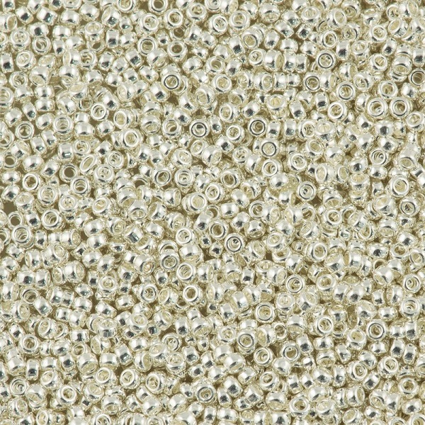 Miyuki Seed Beads 11/0 Bright Sterling Plated (MR11-0961), 5 g