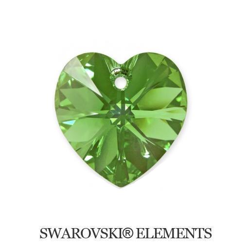 Heart - Peridot AB - 10,3x10 mm, 1 ks