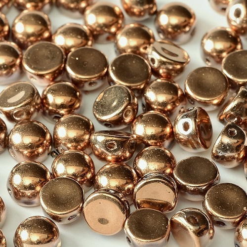 Cabochon 2-hole 6 mm - Crystal Capri Gold Full (00030 27100), 10 ks