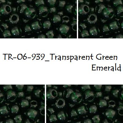 TOHO 6/0 Transparent Green Emerald (939), 10 g
