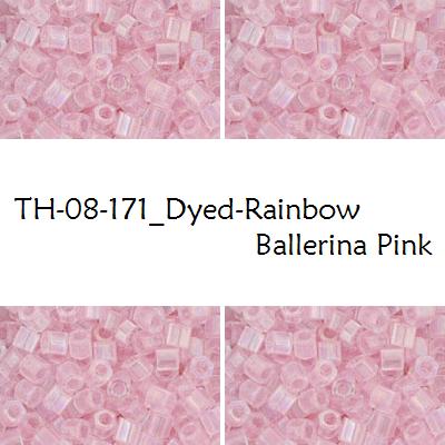 TOHO Hex 8/0 Dyed-Rainbow Ballerina Pink (171), 10 g
