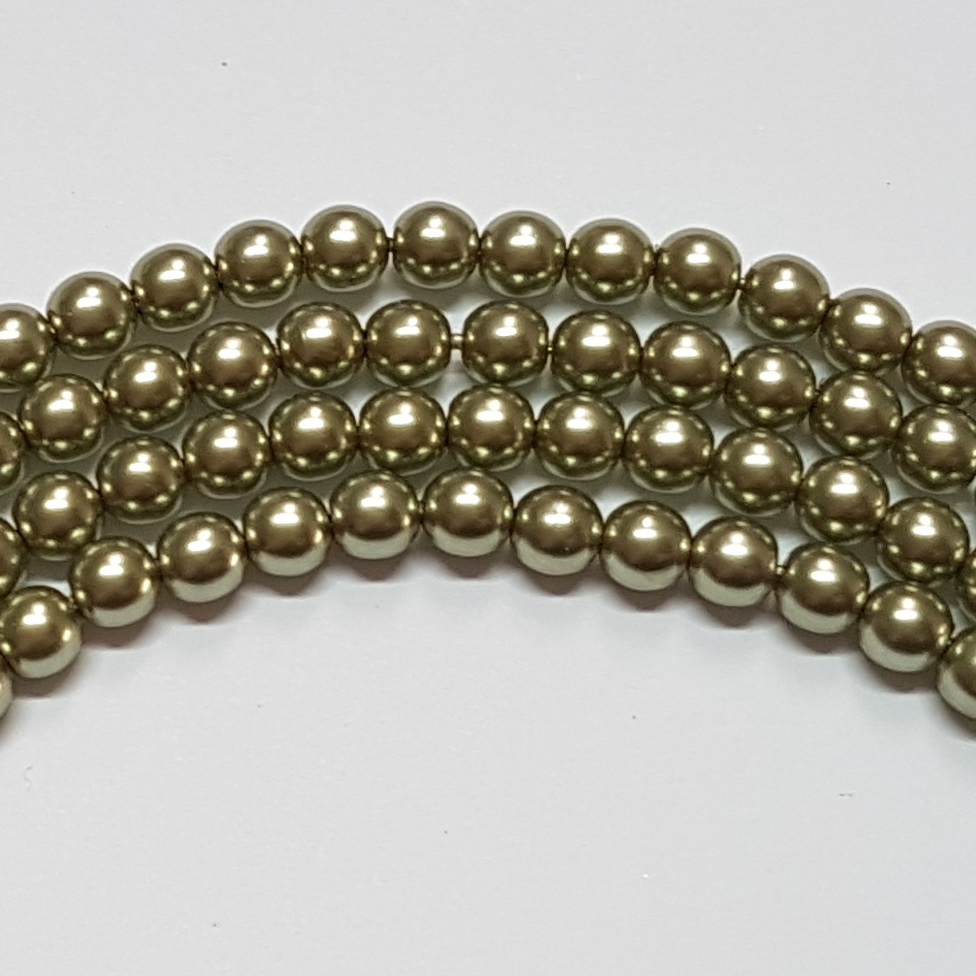 Voskované perly - zelená, 4 mm, 30 ks