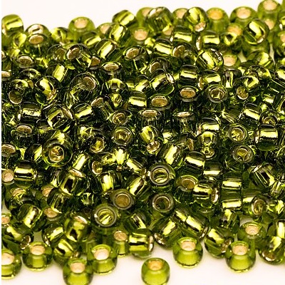 TOHO 8/0 Silver-Lined Lt Olivine (37A), 10 g