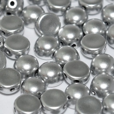 Cabochon 2-hole 6 mm - Aluminium Silver (01700), 10 ks