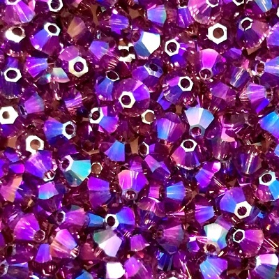 Xilion Bicone - Amethyst Shimmer 2x - 4 mm, 20 ks