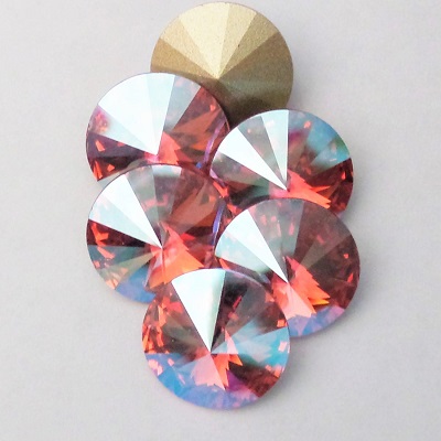 Rivoli – Rose Peach Shimmer Foiled – 12 mm
