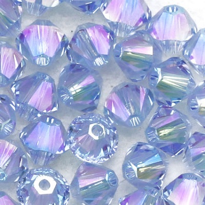 Xilion Bicone - Light Sapphire Shimmer 2x - 4 mm, 20 ks
