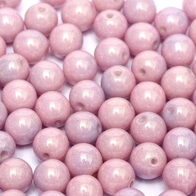 Guľôčky - Chalk White Lila Luster, 3 mm, 50 ks
