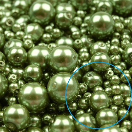 Voskované perly - svetlá zelená, 6 mm, 20 ks