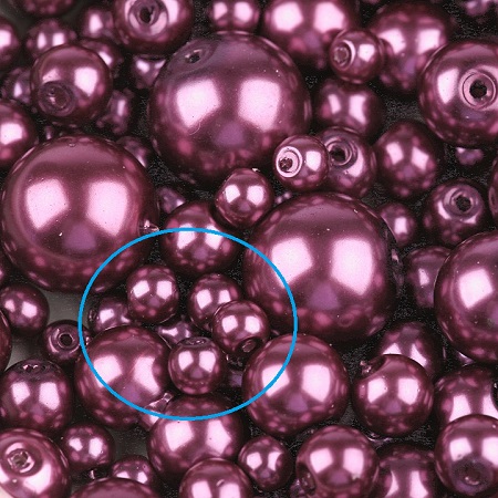Voskované perly - stredná fialová, 6 mm, 20 ks