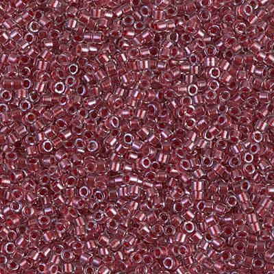 Miyuki Delica 11/0 Sparkling Cranberry Lined Crystal (DB0924), 5 g