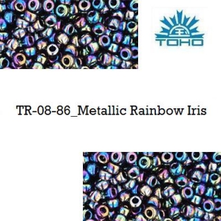 TOHO 8/0 Metallic Rainbow Iris (86), 10 g