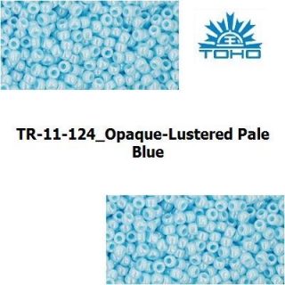 TOHO 11/0 Opaque-Lustered Pale Blue (124), 10 g