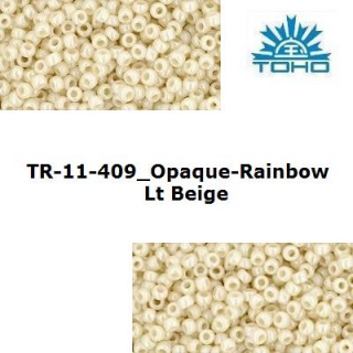 TOHO 11/0 Opaque-Rainbow Lt Beige (409), 10 g